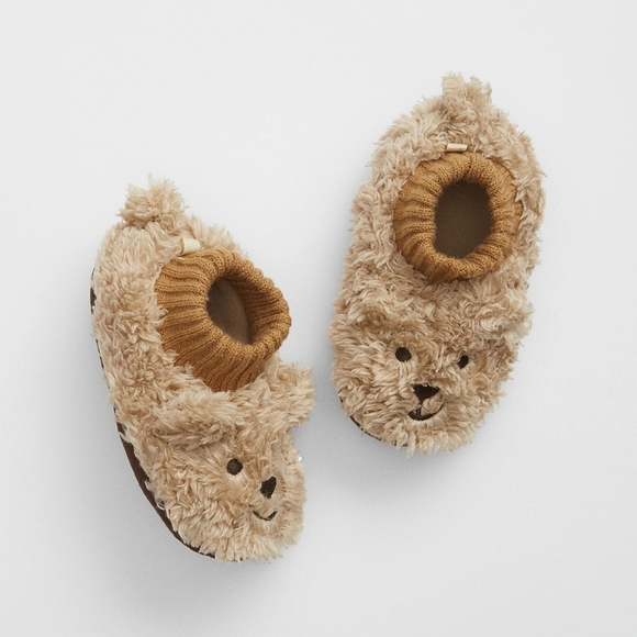 Cozy Bear Kids Slippers - Brown - Picture 1 of 1